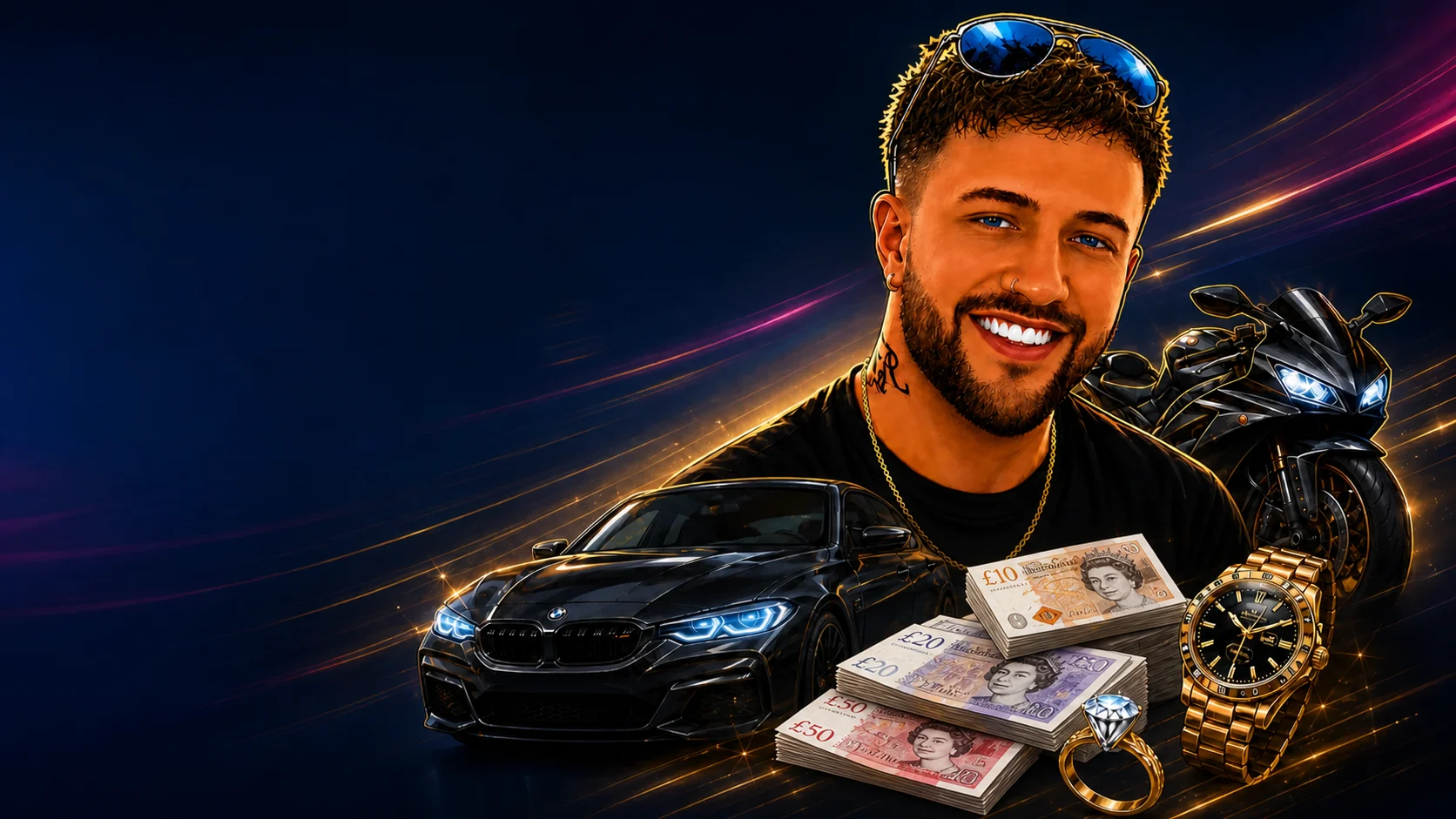 Insane Wins prizes including a performance car, motorbike, watch, diamond and British cash